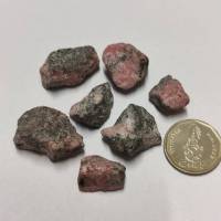 หินดิบโรโดไนต์ Rhodonite สำหรับนักสะสม (7 ก้อน)