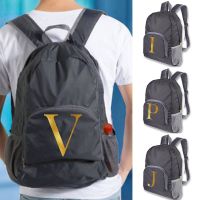 【jw】₪∋☑  Mochila leve e dobrável para homens mulheres bolsa esportiva padrão de nome carta ultraleve escalada viagem caminhadas