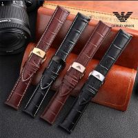 Suitable For Armani Genuine Leather Cowhide Watch Strap Men Original Butterfly Buckle AR1981 2447 2433 1862 Bracelet