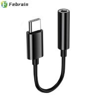 FEBRAIN แท็บเล็ต Aux สายโทรศัพท์มือถือตัวแปลง USB Type-C ถึง3.5มม. แจ็คหูฟังอะแดปเตอร์สายออดิโอ