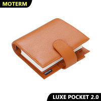 Moterm Luxe 2.0 Series Pocket Size Planner Pebbled Grain Leather A7 Notebook with 30MM Ring Mini Agenda Organizer Diary Notepad