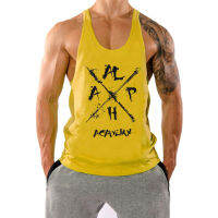 （Ready Stock)? Fitness I-Shaped Vest Mens Muscle Captain Breathable Strap Sleeveless T-Shirt Mens Gym Clothes ZV