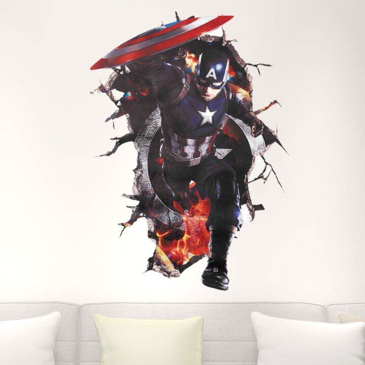 hz-marvel-the-avengers-superhero-spiderman-3d-three-dimensional-wallpaper-sticker-kids-bedroom-home-room-decor-birthday-party-decor-zh