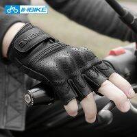 hotx【DT】 Motorcycle Gloves Goat Leather Motobike Mens for Motorcyclist Riding Half Motor Accessories