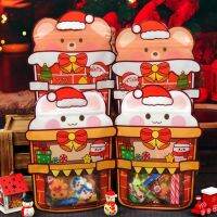 【LZ】◄  LBSISI Vida-Bonito Natal Urso Handle Bag Zipper Bags Adequado para Doces Chocolate Biscoito Nougat Biscoito Embalagem Presente Santa 50Pcs