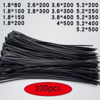 100PCS/bag Self-Locking Plastic Nylon Tie Black White Industrial Cable Tie  Fastening Ring Organize Cables Wire Fixing Cable Management