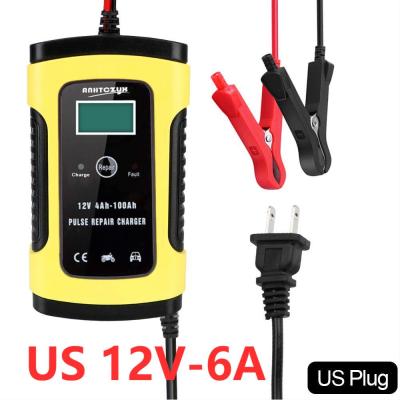 12V6A Car Motorcycle Battery Charger Inligent Lead Acid Battery-Charger Digital LCD Display Pulse Repair For Auto Moto