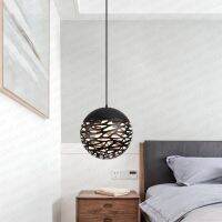 Modern LED pendant light iron Hollow out metal ball lamp living room bedroom shop bar contemporary lighting fixture decoration