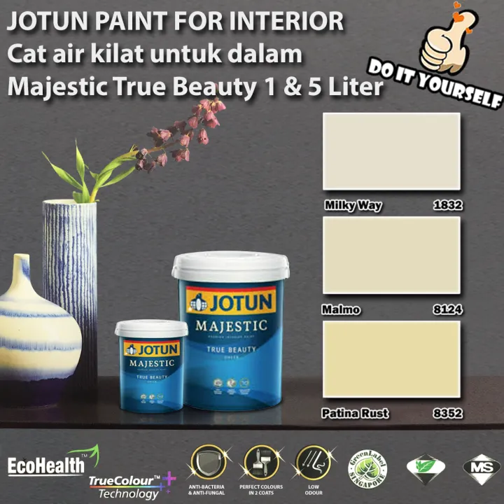 Jotun Majestic True Beauty Collection 1 And 5 Liter Milky Way 1832 Malmo 8124 Patina Rust 8352 1890