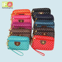 ifashionbagshop(IF1198) -m2กระเป๋าใบยาวค้องแขนลายจุดสีสันสดใส