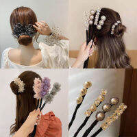 Elegant Pearl ดอกไม้ Lazy Hair Curler Bow ided Hair Artifact สำหรับผู้หญิง Bun เครื่องมือจัดแต่งทรงผม Headband อุปกรณ์เสริมผม Headwear