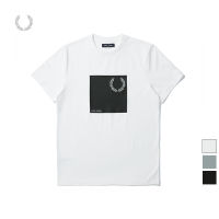 FRED PERRY ชายเสื้อยืดฤดูร้อนใหม่สไตล์อังกฤษสบายๆแขนสั้นหูข้าวสาลีพิมพ์คอกลมผ้าฝ้าย M1710