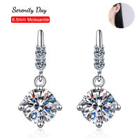 Serenity วัน S925เงินสเตอร์ลิงสตั๊ดแผ่น Pt950สี่กรงเล็บ D สี2กะรัตคู่ Moissanite จี้ต่างหูเครื่องประดับขายส่ง