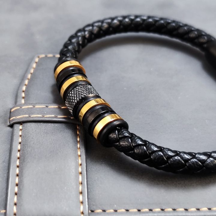 luxury-stainless-steel-beaded-bracelet-simple-fashion-mens-plating-gold-jewelry-classic-braided-leather-bracelet-homme-gift