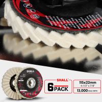 SHALL Felt Flap Disc Abrasives 6Pcs 115x22mm Arbor Wool Polishing Buffing Wheel Pad for Angle Grinder