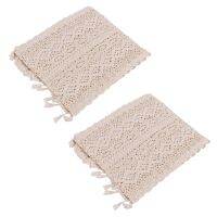 2X Elegant Cream Crochet Lace Macrame Table Runner with Tassels for Rustic Wedding Decoration and Farmhouse Table Decor