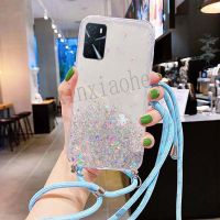 (Spicy Rabbit Head)เคสโทรศัพท์ OPPO A16S A54S สไตล์ A16สายคล้องคอประกายแววาวนุ่มฝาปิดโปร่งใส Tpu