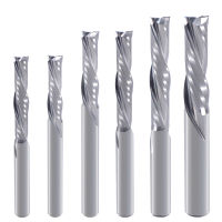 10Pcs Down Cut Milling Cutter 2ขลุ่ยเกลียว Bits 3.175 4 6Mm SHK ทังสเตนคาร์ไบด์ CNC เครื่องมือ Router แกะสลัก Bits