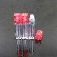 3pieces Cosmetic Square Perfume Ball Vials Container Makeup Roller Refillable Roll On Bottle Lip Gloss Tube