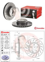 D09 8127 11 จานเบรค ล้อ F (ยี่ห้อ BREMBO) รุ่น HC UV Dr Benz W220 S280 320 ปี2001-2006