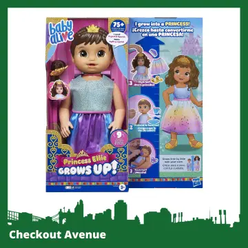 Baby Alive Princess Ellie Grows Up! Doll, 18-Inch Growing Talking Baby Doll  Toy for Kids Ages 3 and Up, Brown Hair - Baby Alive