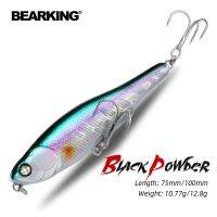 BEARKING 10Cm 8.7Cm Bubuk Hitam Model Panas Umpan Pancing Umpan Keras 30 Warna Pensil Kualitas Profesional Umpan Berjalan Anjing Aksi