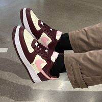 Wine Red And White Powder Valentines Day No. 1 Af1 Casual Sports Sneakers For Campus Couples All-match Fd9925-161