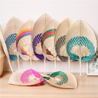 【YF】 5-20pcs Pure Handmade Peach-shaped Bamboo Woven Fan Summer Cooling Colored Chinese Style Hand Fans For Home Wedding Decor