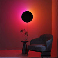 Modern Round LED Wall Lights RGB Acrylic Touch Sensitive Remote Wall Lamp Bedroom Indoor Lighting for Wall Decor