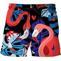 3D Printing Flamingo Shorts Pants Summer Casual Hawaii Beach Shorts Swimsuit Ice Shorts Kids Swim Trunks Quick Dry Board Shorts