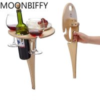 Mini Wood Foldable Wine Holder Outdoor Portable Red Wine Table for Picnic Camp Party Garden Beach Folding Glass Rack Small Desk