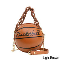 Creative Ball Purses for Teenagers Women Shoulder Bags Crossbody Chain Hand Bags Personality Female Leather Pink Basketball Bag