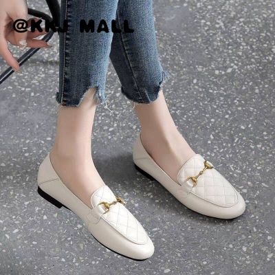 KKJ MALL Ladies High Heel 1Cm High Heel 2022 New Real Soft Leather Soft Sole Loafers Summer WomenS Shoes Small Leather Shoes Spring And Autumn WomenS Shoes Office Shoes Flat Shoes