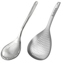 Skimmer Slotted Spoon Household Kitchen Frying Net Filter Oil Spoon Stainless Steel with Comfort Handle and Hanging Holes for Kitchen Cooking Draining and Frying