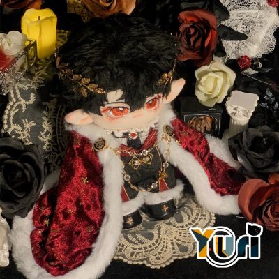 Kpop No Attributes Red Black European Style Retro Clothes Outing Set For 20Cm Plush Doll Clothing Cloak Cosplay Cute C SY