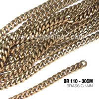 BR110 โซ่ทองเหลืองแท้ หน้า 11มิล หนา 4.5มิล แบ่งขนาดขาย อุปกรณ์ช่างหนัง leatherbrass**ราคาต่อเส้น**