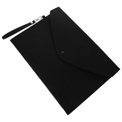 Zip Lock Organizer Felt Paper Bags File Folder Lanyard Storage Pouch Portable Envelope Business Cloth Official Documents