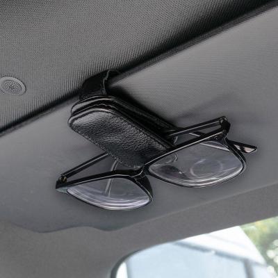 Car Glasses Clip Multifunction Integrated Durable Leather Interior Portable Ticket Car Sunglasses Holder Accessory Clip Document C5H2