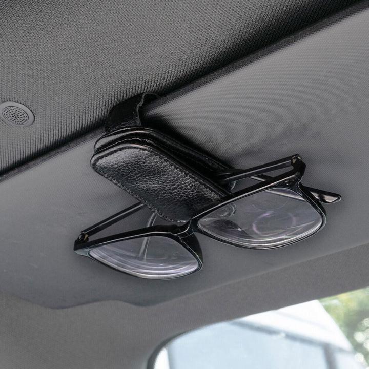 car-glasses-clip-multifunction-integrated-durable-leather-accessory-document-clip-portable-car-sunglasses-interior-holder-ticket-q9u3