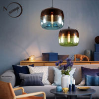 Modern Nordic Art Deco Colorful Hanging Glass Pendant Lamp Lights Fixtures E27 LED For Kitchen Restaurant Living Room Bedroom