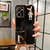 กระต่ายคริสตัลซิลิโคนปลอกอ่อนไฟฟ้า5G เคสโทรศัพท์ร่างกายน่ารักฝาครอบป้องกันเลนส์2023 VIVOY36