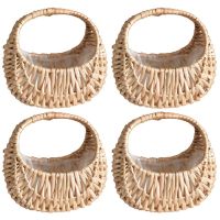 4 Pcs Hand-Held Flower Arrangement Basket Hand-Woven Creative Flower Pot Storage Basket Flower Girl Basket Home Decor