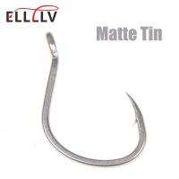 ﹍♝ 10pcs Matte Tin Anti-rust Saltwater Fishhooks High Carbon Steel Barbed Fishhook Assist Jigging Lure Hook 1 1/0 2/0 3/0 4/0 5/0