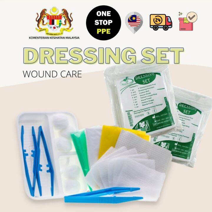 [OneStopPPE] Wound Dressing Set with Forceps Sterile Packed Woundcare