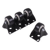 4Pcs 1.5 Inch Dia Heavy Duty 200KG Black Polyurethane Fixed Castor Wheels Trolley Furniture Caster