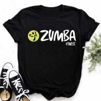 เสื้อยืดสีดำแฟชั่น Zumba เสื้อผ้าผู้หญิงเสื้อออกกำลังกายเต้นรำตัวอักษรเสื้อเสื้อยืดกราฟิกกีฬายิมนาสติก Femme เสื้อยืดท็อปแบบตัวสั้น