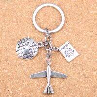 New Fashion DIY Keychain plane airplane earth passport boy girl lover Pendants Men Jewelry Car Key Chain Souvenir For Gift