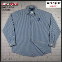 Wrangler®แท้ อกจริง 52 ไซส์ 4XL เสื้อเชิ้ตผู้ชาย แรงเลอร์ สีน้ำเงิน เสื้อแขนยาว เนื้อผ้าดีสวยๆ