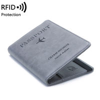 หนังหนังสือเดินทางกระเป๋าสตางค์ RFID ปิดกั้นหนัง PU หนังสือเดินทางปกเอกลักษณ์ป้องกันการโจรกรรมบุรุษกระเป๋าสตางค์ MRF3