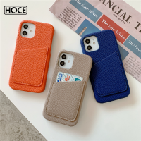 HOCE เคสโทรศัพท์ลายผิวลิ้นจี่หรูหรา,เคสโทรศัพท์มีช่องใส่บัตรแบบกระเป๋าสตางค์สำหรับ iPhone 13 11 12 Pro Max XR X XS MAX SE 2020 7 8 Plus